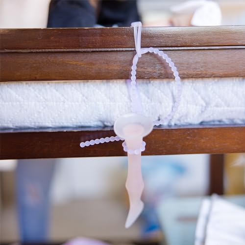 Image of Olababy Silicone Strap for Baby Toys, Teethers, Sippy Cups, Bottles w Handles, Feeding Spoons, High Chairs, Strollers, Car Seats and Travel Essentials (2 Straps, Lilac)