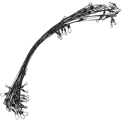 BESPORTBLE Sturdy Metal Fishing Wire Leaders 100pcs for Saltwater Perch Pike Black Color