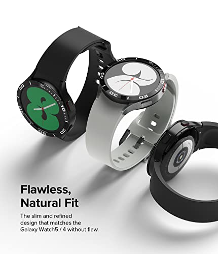 Image of Ringke Bezel Styling Compatible with Samsung Galaxy Watch 4 40mm / Galaxy Watch FE Accessory Adhesive Frame Ring Cover Anti Scratch [Stainless Steel] Protection - Black [40-02]