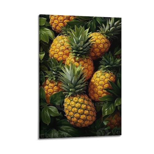 Poster mural ananas fruit pour une déco de cuisine tropicale