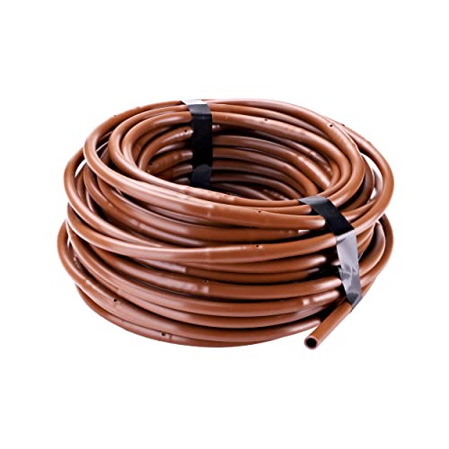 Raindrip 1/4 In. Drip-A-Long® Dripline With 1/2 Gph Non-Pressure Compensating Emitters, 12 In. Spacing, Brown, 50 Ft. #TOP23