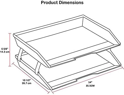 Acrimet Facility 2 Tier Letter Tray A4 Side Load Plastic Desktop File Organizer (Black Color)