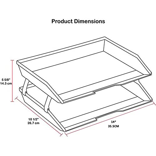 Acrimet Facility 2 Tier Letter Tray, Side Load, Letter Size/A4, Desktop File Organizer, Plastic (Clear Green Color) by Acrimet - Used condition - Image 7