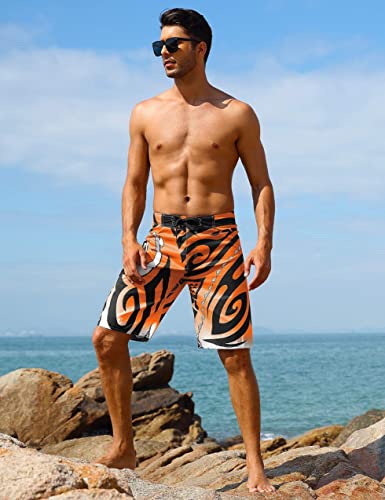 Unitop UT1610880-36 Men'S Surfing Board Shorts Summer Quick Dry Printed Orange 36 thumb #3