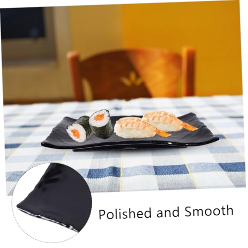 Plato japonés INOOMP estilo sushi negro reutilizable miniatura 3