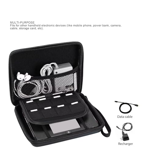 Image of Pomya Protective Hard Shell Travel Carrying Case for 2DS with 8 Game Card Holders, Shockproof Dust Proof, Lightweight Design for Everyday Guard and Travel (Black)