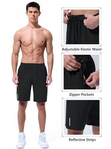 Mens Athletic Shorts Running Shorts Quick Dry Workout Shorts 7"/ 9" Lightweight Gym Basketball Shorts Zipper Pockets4