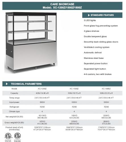 Elite Kitchen Supply Commercial Refrigerated Bakery Display Case, 47.2