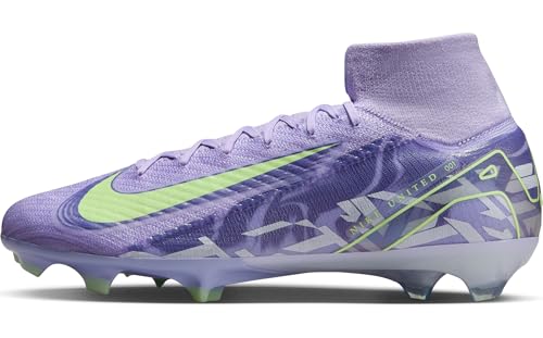 Nike United Mercurial Superfly 10 Elite FG High-Top Soccer Cleats (HF1603-500, Purple Agate/Barely Volt)