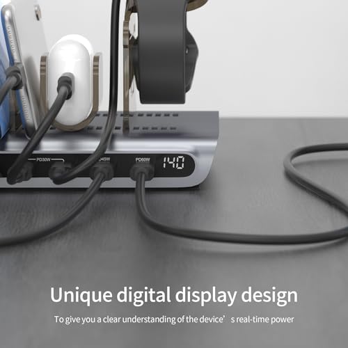 Base de carga de 140W Unitek con soporte estructural para laptop y iPad 7