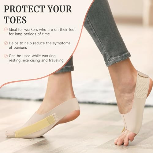 Image of Bunion Corrector for Women, Orthopedic Bunion Splint Socks, Big Toe Straightener for Relieving Hallux Valgus, Comfortable and Adjustable Day /Night Support, 1 pair of Medium