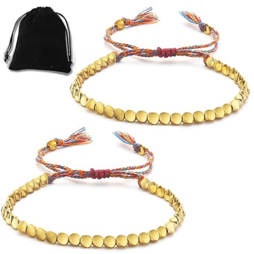 Bracelet Tibétain Perles De Cuivre tressé à la main pour homme et femme