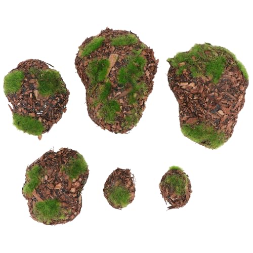 Healifty 6 Piezas Bloques de Musgo Artificial Simulado con Múltiples Formas para Decoración Verde Naturalista Piedras Decorativas para Jardín y Jarrones Material y Realista de Grandes