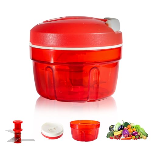 Multifunktionaler Manueller Zwiebelschneider mit Seilzug, BPA-Frei, 300ml Gemüse- und...