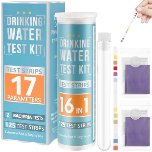 US 17 in 1 Water Testing Kits for Drinking Water Easy Drinking Water Test Kit Home Tap and Well Water Test Kit 125 Strips Water Test Strips for Hardness pH Lead Iron Fluoride Chlorine and More