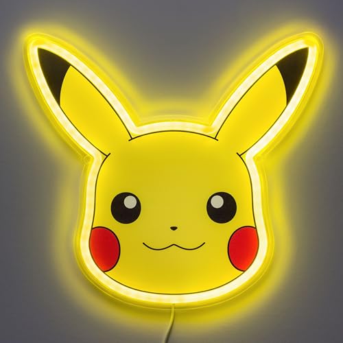 Image of Silver Buffalo Pokemon Pikachu Face Small Die Cut Wall Art with Light Up Accents