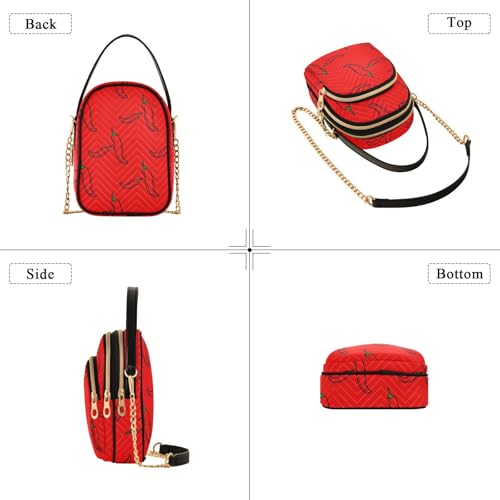 Chili Red Small Crossbody Purse Bag for Women Shoulder Bag Mini Cell Phone Bags with Credit Card Slots4