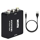 Der Konverter wandelt RCA AV Composite-Signal (von gelben, roten, weißen Kabeln) in ein HDMI-Signal um. Funktioniert auf einem intelligenten HDTV/HD-Monitor/HD-Projektor, gehoben auf 720P/1080P.