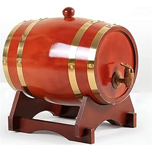 Hao Rizi wijn maken vaten houten vat vintage eiken bier brouwen apparatuur huishoudelijke bier vat kraan dispenser for rum kruik whisky houten vat for wijn (Color : B, Size : 5L)