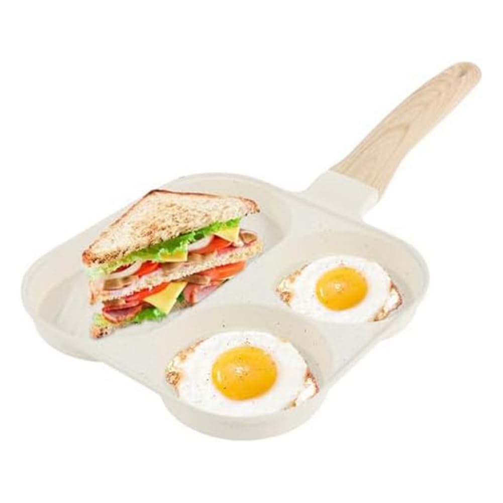 CTRLZS Egg Frying Pan Egg Frying Pan Non-Stick Omelette Pan with Wooden Handle Kitchen Breakfast Egg Cooking Pan A