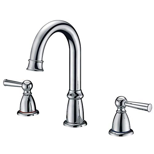 Waterfall Bathroom Sink Faucets, Crea 3 Hole Widespread Bathroom Faucet with Supply Hose