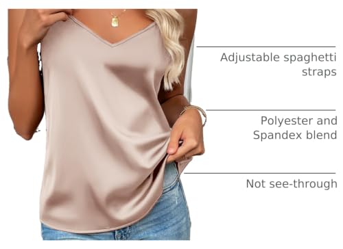 Zeagoo Women's Silk Satin Tank Tops Adjustable Spaghetti Strap Camisole by Zeagoo - Used condition - US$15.94