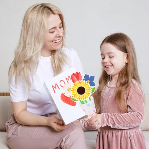 Taikuray 24Pcs Flower Bouquet Craft Kits, Mother\'s Day Crafts for Kids Make Your Own Flower Bouquet Crafts for School Classroom Home Fun Activities Teacher Appreciation Week Thankful DIY Gifts - Thumbnail 5