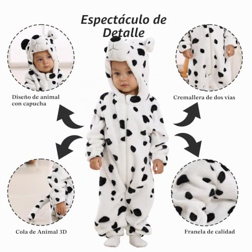 Miniatura 2 de Doladola Bebé Niños Niñas Con Capucha Monos Para Bebés Franela Traje De Animales Ropa 12-18 Meses, Leopardo De Nieve