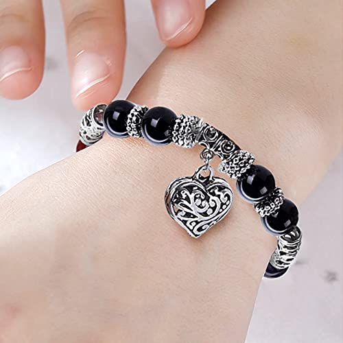 Hithop 10Mm 7 Chakra Religion Healing Balance Stone Beaded Bracelet Yoga Reiki Charm Heart Bracelets #TOP4