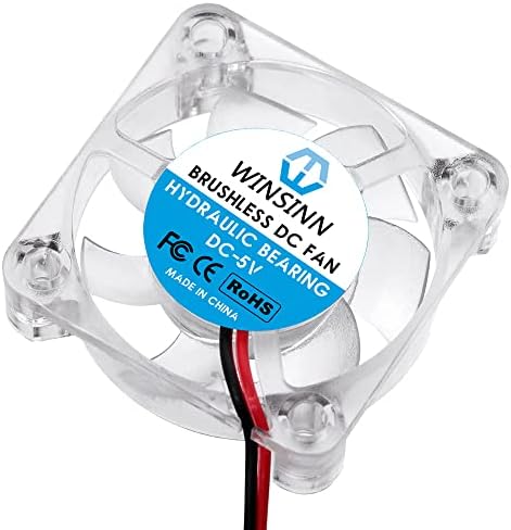 WINSINN 40mm Color LED USB Fan 5V Hydraulic Bearing Brushless 4010 40x10mm - High Speed (Pack of 4Pcs)