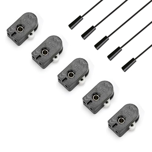 ORION LIGHTSTYLE Interruttore a tirante con cavo, interruttore di ricambio per lampade da terra, lampade da tavolo, lampade da parete, colore nero, 5 pezzi