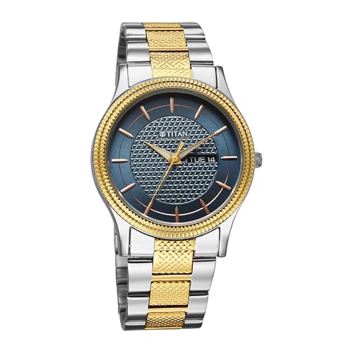 Image of Titan Karishma Wedding Edit Analog with Brown Dial Dual-Tone Yellow Gold and Stainless Steel Strap Watch for Men - 1650BM05