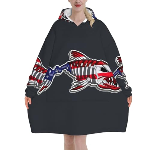 Couverture à capuche femme imprimé poisson idée cadeau EdWal