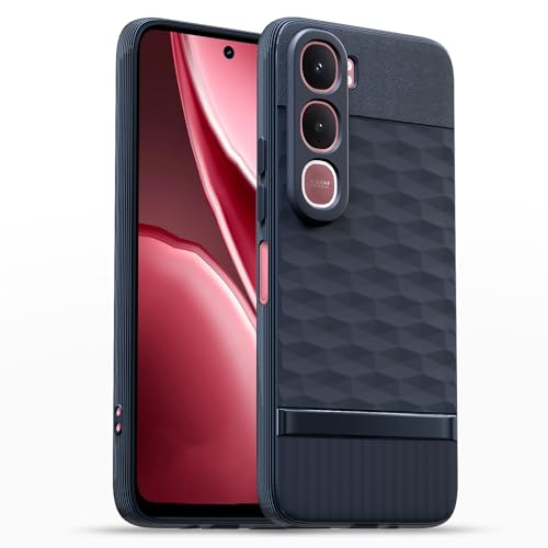 Image of Pikkme Back Cover for Vivo Y31 5G Camera Protection 3D Hexa Cube Design Silicone Protective Bumper Case (Blue)