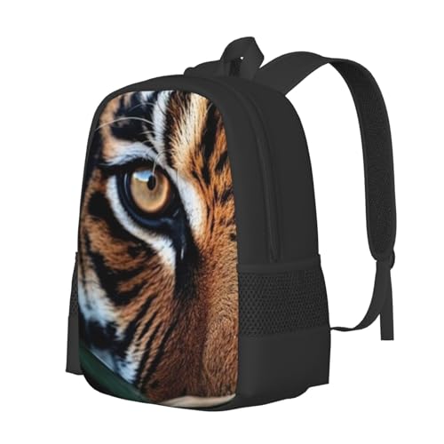 17 Inch Backpack for White Bengal Tiger Wilderness Lightweight Adjustable Animal Backpacks with Mesh Side Pockets for Travel Outdoor Sports2
