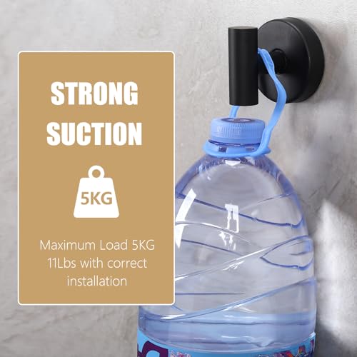 MNGD Towel Hooks Shower Suction Hook Towel Hanger for Bathroom Hanging Coat, Robe, Removable Wall Mounted Hook for Bedroom Kitchen Hotel Pool Matte Black(2-Pack) — view 4