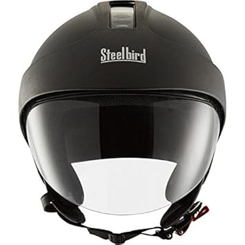 Steelbird SB-35 Cruze ABS Material Shell Helmet - Natural Black 600mm Pl.Visor+Peak Cap