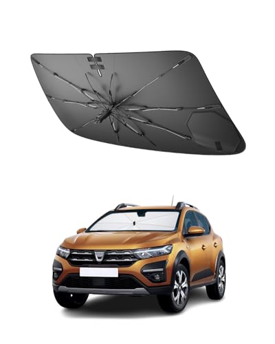 SHAOHAO Parapluie Pare-Soleil Compatible avec Dacia Sandero Stepway 3 2021-2026 Pare-Soleil Voiture Style Parapluie avec Poignée à Cordon Souple, Anti-UV,...