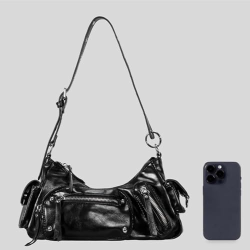 Image of Shoulder Purse for Women, Leather Women's Handbag Y2k Aesthetic Coquette Shoulder Bag Hobo Punk Trendy Ladies Purse