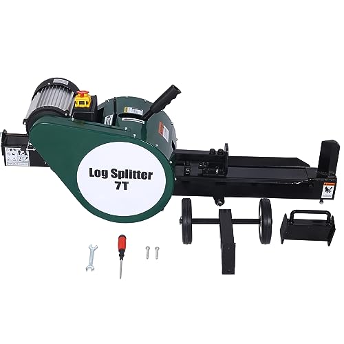 image for BouPower 7 Ton Electric Log Splitter, Double Flywheel Log Splitter, 11