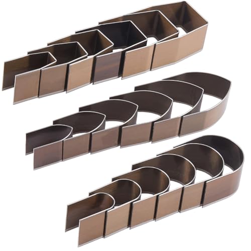 CALFOVERA 1 boîte de 18 emporte Pièces de 18 Styles Différents pour Ceintures en Cuir en Acier Inoxydable avec Poinçons Ronds Pointus et Carrés de Formes Spéciales pour la Découpe D'Angles