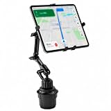 Mount-It! Premium Cup Holder Tablet Mount Fits Vehicle Cupholders 2.75'–3.5' in Diameter, Adjustable Tray for 7'–11' Tablets, Heavy-Duty Aluminum Arm, Full Motion Swivel & Secure Lock Cars Trucks SUVs