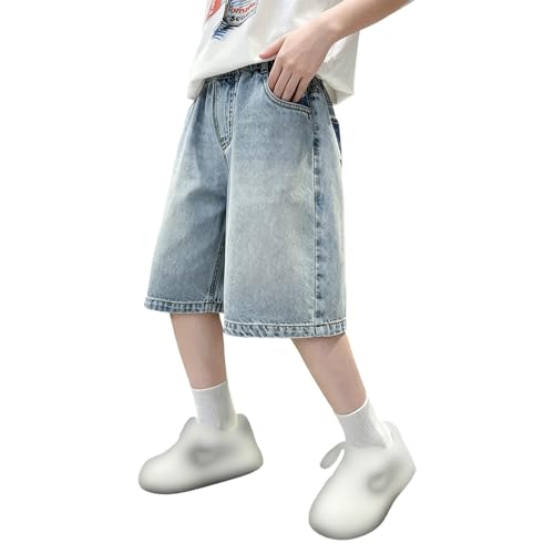 Pantalones cortos vaqueros infantiles con cintura cómoda antirozaduras