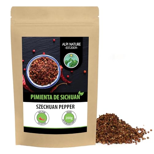 Alpi Nature Pimienta de Sichuan en Grano 200g, Granos de Pimienta de Sichuan Enteros para Cocinar