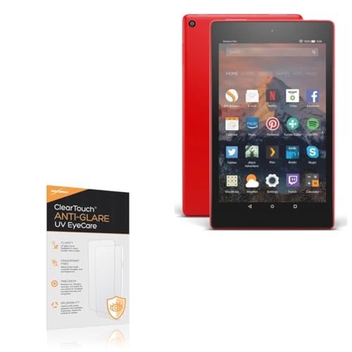 BoxWave Screen Protector Compatible With Amazon Fire HD 8 (7th Gen 2017) - ClearTouch Anti-Glare Anti-UV EyeCare (2-Pack), Filters out Harmful Blue Light Reduce Fatigue