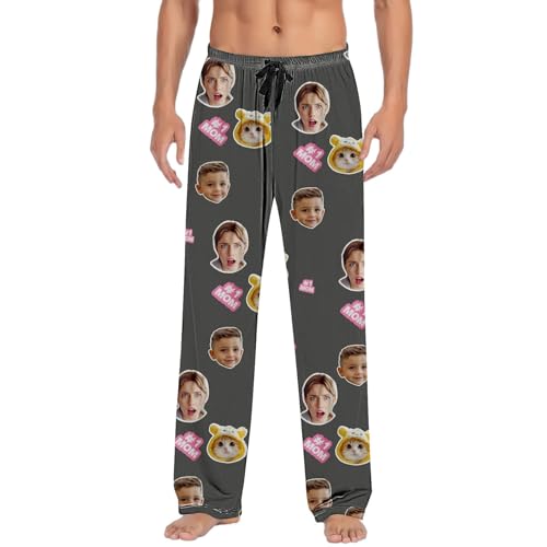 Personalized Pajama Pants with Photo Men Women, Custom Funny PJ Pants Pajama Bottoms Sleepwear Gifts Design with Face
