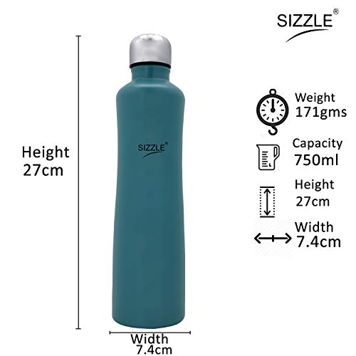 Image of Sizzle Lifestyle Stainless Steel Fridge Water Bottle (1)