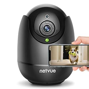 NETVUE Indoor Camera, Enhanced Security Camera with Advanced AI Skills for Pet/Baby/Nanny, 1080P FHD 2.4GHz WiFi Night Vision Home Camera, 2-Way Audio Dog Camera Cloud Storage/TF Card, Black
