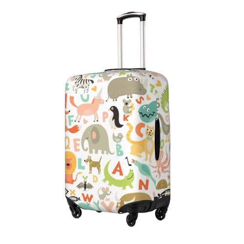 Zoo Alphabet Animal Print Luggage Suitcase Cover Protector Luggage Washable Covers With Concealed Zipper2