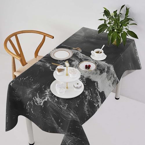 Nappe rectangulaire en lin abstrait pour table de salle à manger rustique - 3